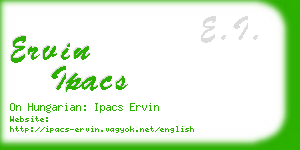 ervin ipacs business card